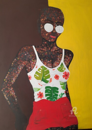 Malerei mit dem Titel "Ana pa twin" von Ebenezer Kwesi Ofori Appiah, Original-Kunstwerk, Acryl