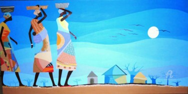 Painting titled "The search of bread…" by Ebenezer Kwesi Ofori Appiah, Original Artwork, Acrylic
