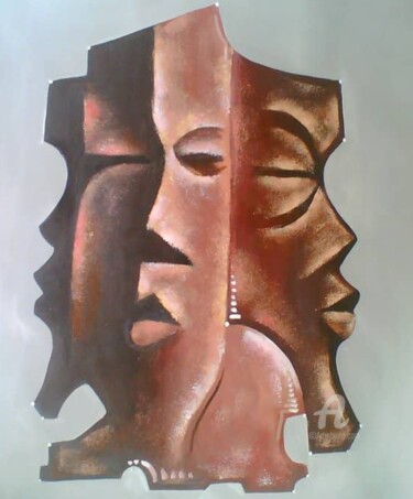 Peinture intitulée "Trinity" par Ebenezer Kwesi Ofori Appiah, Œuvre d'art originale, Acrylique