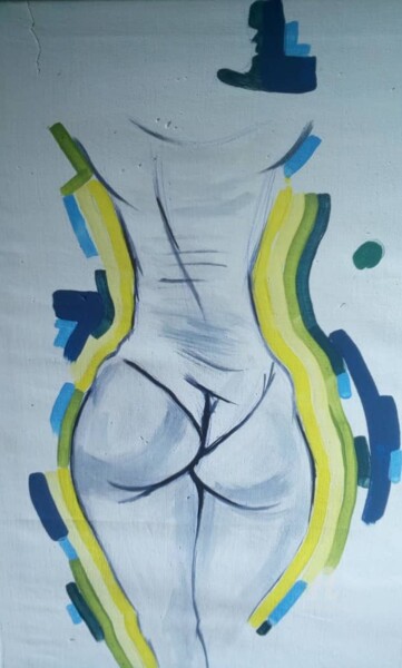 Painting titled "Seductive lines" by Ebenezer Kwesi Ofori Appiah, Original Artwork, Acrylic