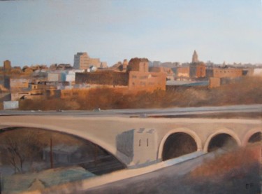 Painting titled "29th Street Bridge…" by Eb, Original Artwork
