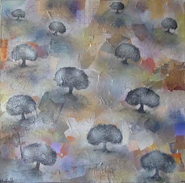 Painting titled "Forêt magique n°3" by Binetowitch Emmanuelle, Original Artwork