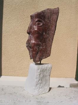 Sculpture titled "SAGE ROUGE" by Bernard Lougarre, Original Artwork