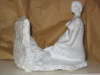 Sculpture intitulée "Femme assise" par Bernard Lougarre, Œuvre d'art originale
