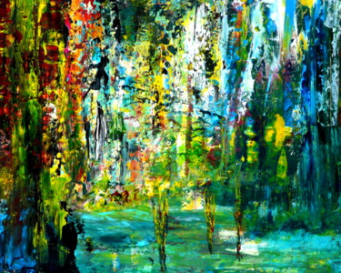 Painting titled "Mystical Place 8 -…" by Blanka Mandel, Original Artwork, Acrylic Mounted on Wood Panel