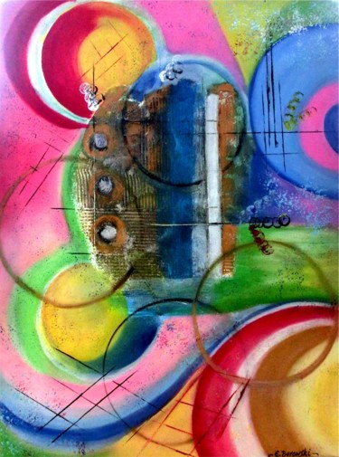 제목이 "Abstrakte Vision"인 미술작품 Kwiatuszek로, 원작, 기름