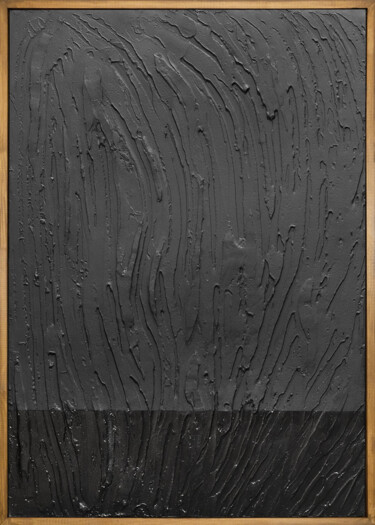 Schilderij getiteld "Black Dunes 1" door Evgeniya Bova, Origineel Kunstwerk, Acryl Gemonteerd op Frame voor houten brancard