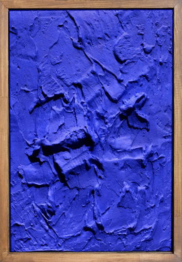 Painting titled "Electric Blue" by Evgeniya Bova, Original Artwork, Acrylic Mounted on Wood Stretcher frame