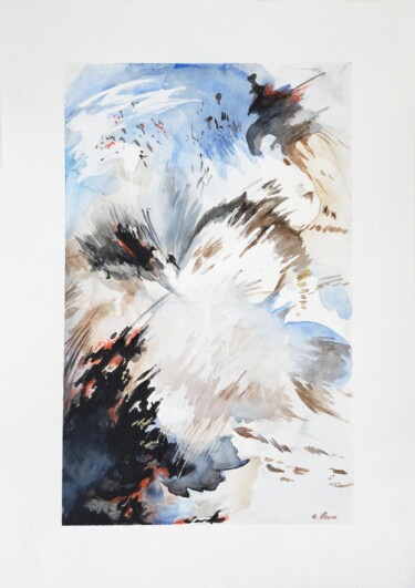 Schilderij getiteld "Murky waters 1" door Evgeniya Bova, Origineel Kunstwerk, Aquarel