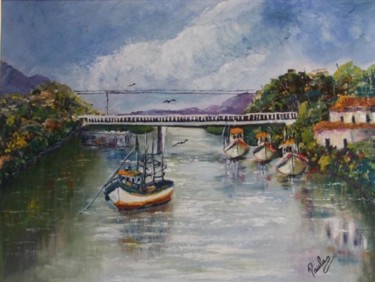 Pintura intitulada "ponte rio preto 35x…" por Paula, Obras de arte originais