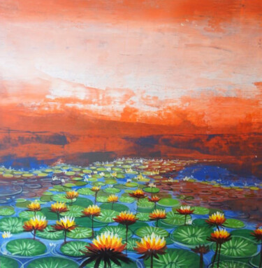Malerei mit dem Titel "landscape" von Ebrar Ahamad, Original-Kunstwerk, Acryl