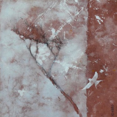 Peinture intitulée "L'arbre et l'oiseau…" par Ebro, Œuvre d'art originale, Huile