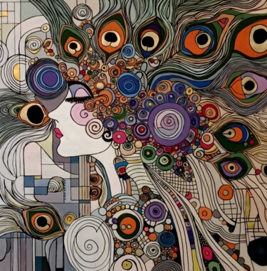 Pintura intitulada "I Have colorful dre…" por Ebru Bandinelli, Obras de arte originais, Acrílico