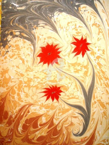 Malerei mit dem Titel "yıldız" von Ebru Sanatçısı, Original-Kunstwerk, Öl