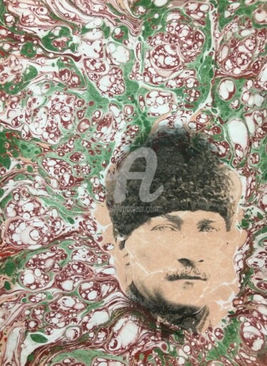 Malerei mit dem Titel "Atatürk 16" von Ebru Sanatçısı, Original-Kunstwerk, Aquarell