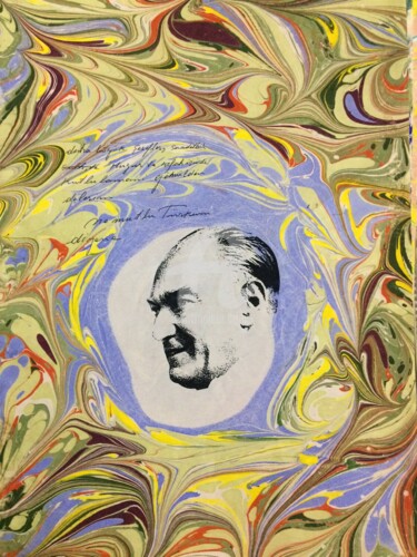 Painting titled "Atatürk 19" by Ebru Sanatçısı, Original Artwork, Pigments