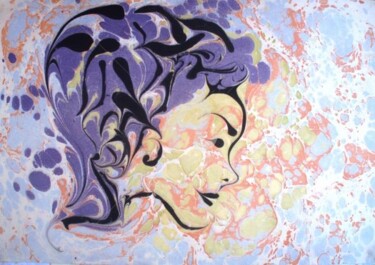 Malerei mit dem Titel "mor" von Ebru Sanatçısı, Original-Kunstwerk, Pigmente