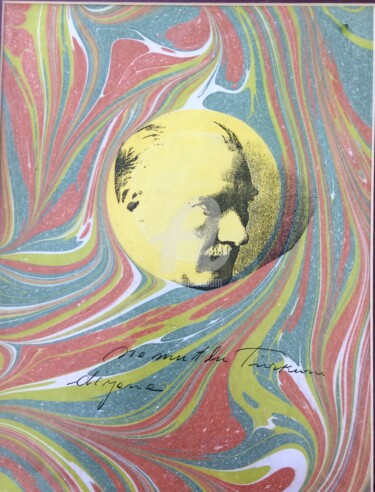 Malerei mit dem Titel "Atatürk 7" von Ebru Sanatçısı, Original-Kunstwerk, Pigmente