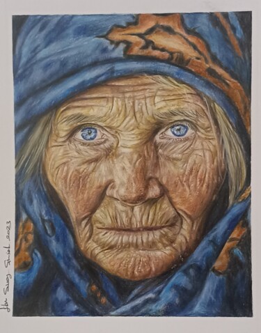 Painting titled "Memories on the face" by Ebru Süsoy Şimşek, Original Artwork, Pencil
