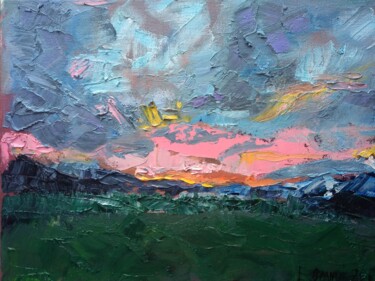 Schilderij getiteld "Sunset" door Ecaterina Oranciuc, Origineel Kunstwerk, Olie