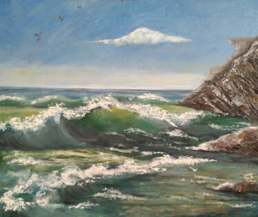Картина под названием "sea" - Ecaterina Oranciuc, Подлинное произведение искусства, Масло