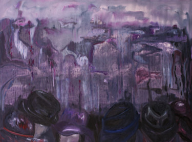 Peinture intitulée "Many in the rain" par Schiwago, Œuvre d'art originale, Huile