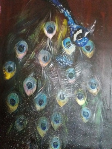 Painting titled "The bird king" by Schiwago, Original Artwork, Oil