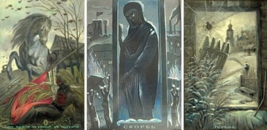 Painting titled "Grief. series" by Evgenii Chekalov, Original Artwork, Oil