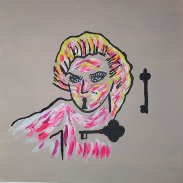 Peinture intitulée "Marilyn et son cham…" par Ecila Rueisel, Œuvre d'art originale, Acrylique