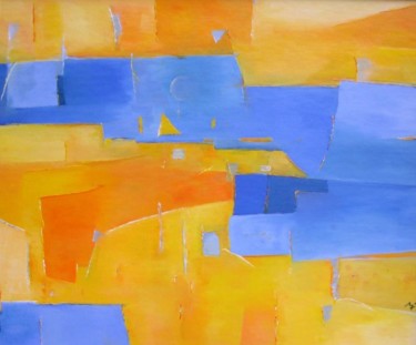 Peinture intitulée "el rio azul" par Martyn, Œuvre d'art originale
