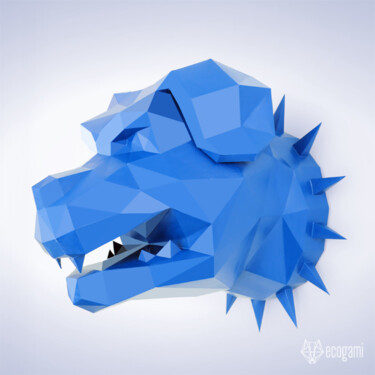 Sculpture intitulée "Rottweiler en papier" par Ecogami, Œuvre d'art originale, Papier