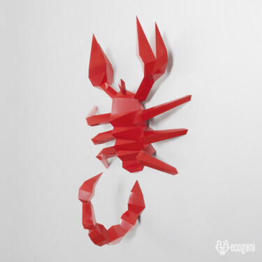 Sculpture intitulée "Scorpion à assemble…" par Ecogami, Œuvre d'art originale, Papier