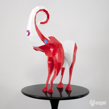 Sculpture titled "Pachi, sculpture en…" by Ecogami, Original Artwork, Paper