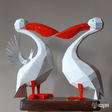 Escultura titulada "Sculptures de pélic…" por Ecogami, Obra de arte original, Papel