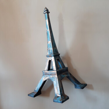 Skulptur mit dem Titel "Trophée Tour Eiffel…" von Ecogami, Original-Kunstwerk, Papier