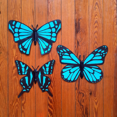 Escultura titulada "Papillons à assembl…" por Ecogami, Obra de arte original, Papel