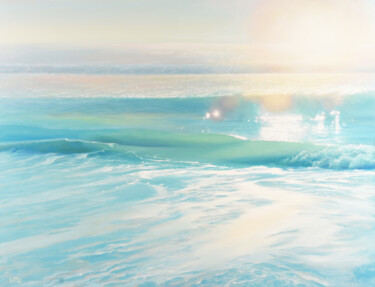 Pintura titulada "Blue Wave" por Ed Little, Obra de arte original, Oleo