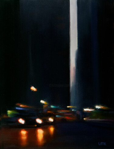 Schilderij getiteld "Columbus Circle Onc…" door Ed Little, Origineel Kunstwerk, Olie