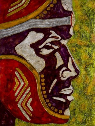 Peinture intitulée "Negritude 2" par Ed Smite, Œuvre d'art originale, Huile