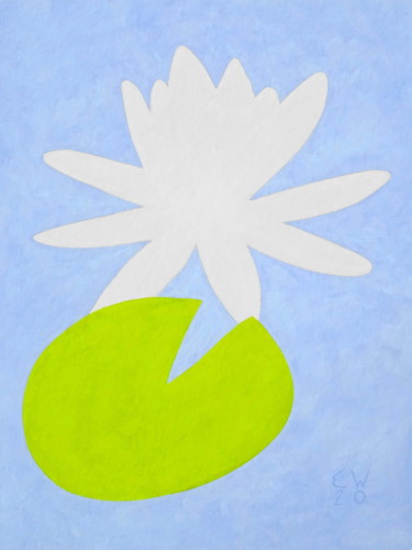 Painting titled "waterlily" by Ed Weyden, Original Artwork, Acrylic