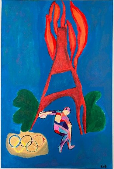 Pittura intitolato "The blue games" da Eda Incik, Opera d'arte originale, Acrilico