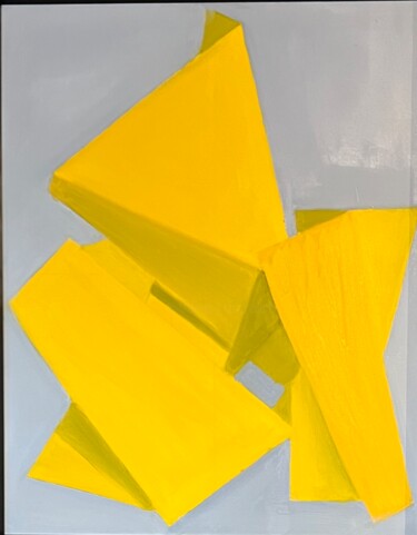 Schilderij getiteld "Yellow composition" door Edart, Origineel Kunstwerk, Olie