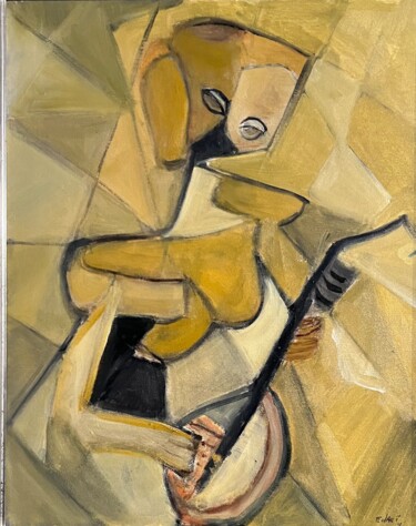 Malerei mit dem Titel "Lady mandolin" von Edart, Original-Kunstwerk, Öl