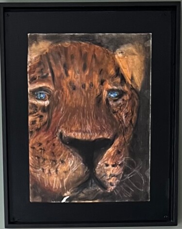 Painting titled "The leopard" by Edart, Original Artwork, Oil