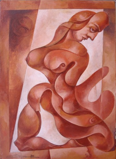 Painting titled "Flying woman" by Eduard Hakobyan, Original Artwork