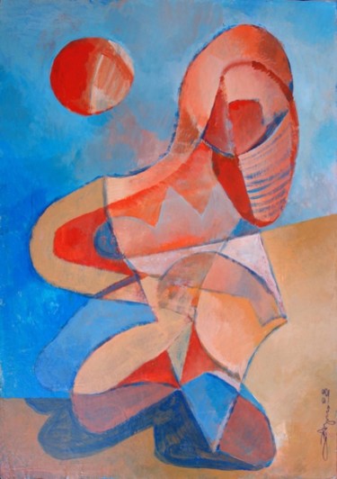 Painting titled "In the helmet under…" by Eduard Hakobyan, Original Artwork