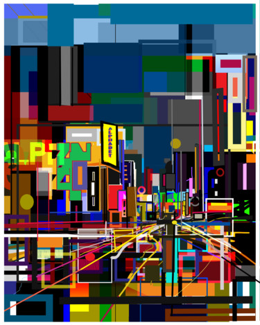 Digitale Kunst mit dem Titel "Alphabet Street - H…" von Edcha, Original-Kunstwerk, Digitale Malerei