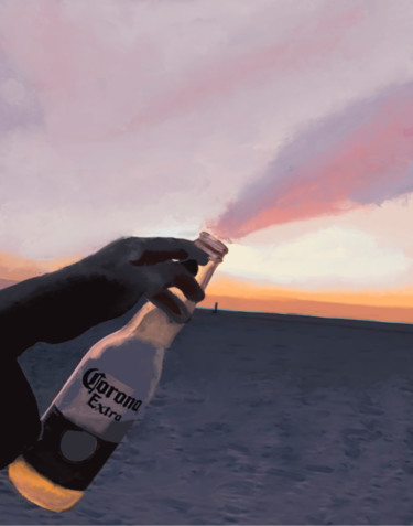 A felicidade em uma garrafa - Coleção Última noite Pintura titulada "A felicidade em uma…" por Edd Wmv, Obra de arte original, Otro