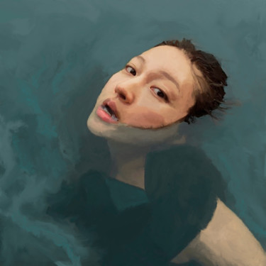 Pittura intitolato "Submerged but inten…" da Edd Wmv, Opera d'arte originale, Inchiostro