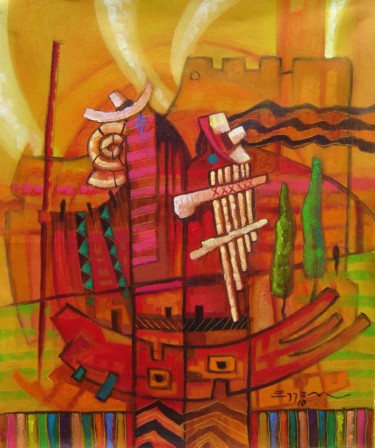 Painting titled "himno ala tierra" by Edder Rildo Valderrama Ramirez, Original Artwork